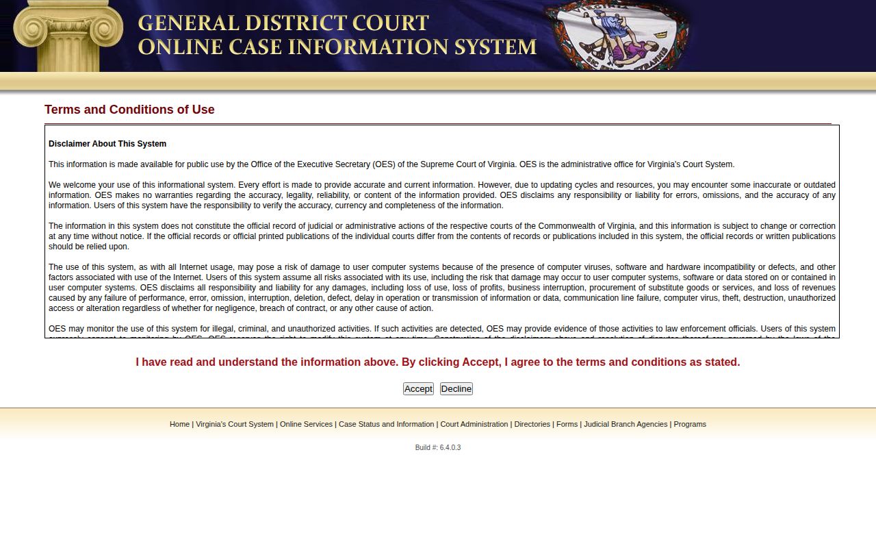 Essex County court search for a release disposition